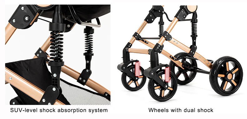 SUV-level shock absorption system and Wheels with dual shock