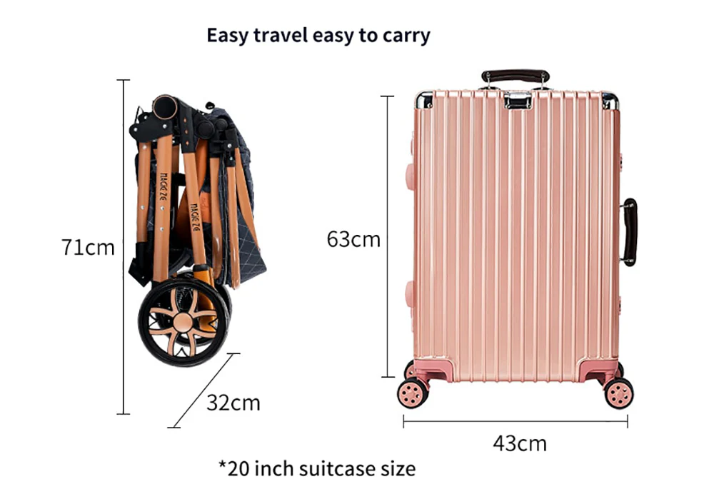 Baby srtroller is easy travel easy to carry